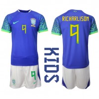 Koszulka piłkarska Brazylia Richarlison #9 Strój wyjazdowy dla dzieci MŚ 2022 tanio Krótki Rękaw (+ Krótkie spodenki)